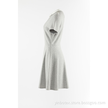 Knitting skirt with contrast collar